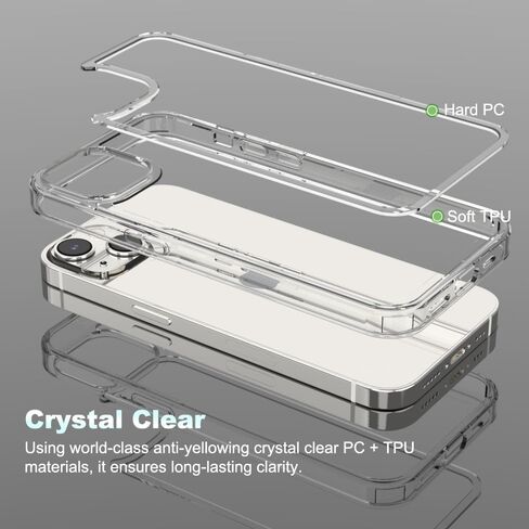 for iPhone 14/13 Clear Frame No-Back Case, Thin Ultra-Light Anti-Yellowing Transparent Protection Heat Dissipation Phone Cover Case 6.1" in Saudi Arabia