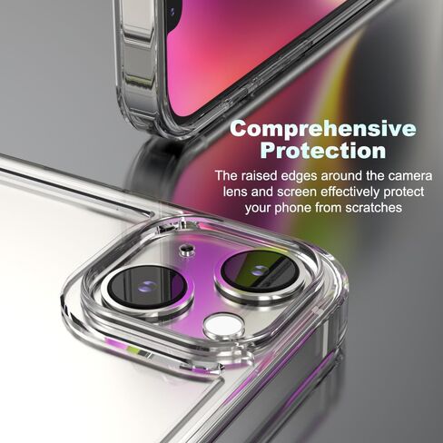 for iPhone 14/13 Clear Frame No-Back Case, Thin Ultra-Light Anti-Yellowing Transparent Protection Heat Dissipation Phone Cover Case 6.1" in Saudi Arabia