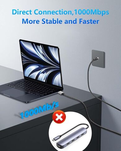 CERRXIAN USB A to Ethernet Cable 6.5 FT, Gigabit RJ45 LAN to Type A Adapter, Directly Connected Cat Network Cable Converter to Type A Cable Compatible for Laptop, Desktop PC, Switch, TV Box in Saudi Arabia