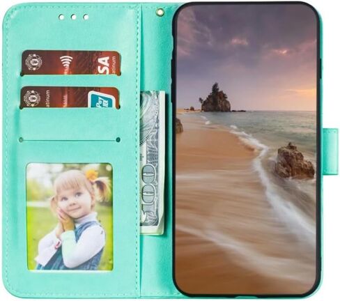 for Google Pixel 6 (2021) 6.4" Embossing Wallet Case Kickstand Magnetic Flip Cover Credit Cards Slot PU Leather Shockproof Flip Magnetic Case for Google Pixel 6 (Purple) in Saudi Arabia
