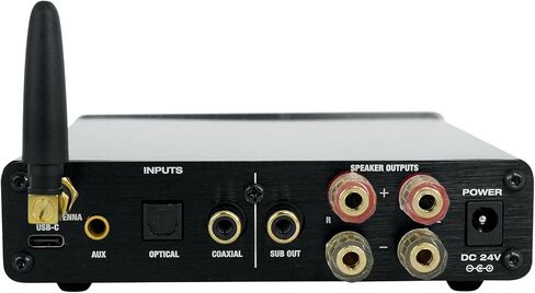 Rockville BLUDAC2S Hi-Res DAC Amplifier, Silver, 192k, Bluetooth, Optical/Sub Out, Includes Remote - Perfect for Music Playback, Home Theater, Gaming in Saudi Arabia