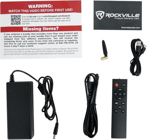 Rockville BLUDAC2S Hi-Res DAC Amplifier, Silver, 192k, Bluetooth, Optical/Sub Out, Includes Remote - Perfect for Music Playback, Home Theater, Gaming in Saudi Arabia