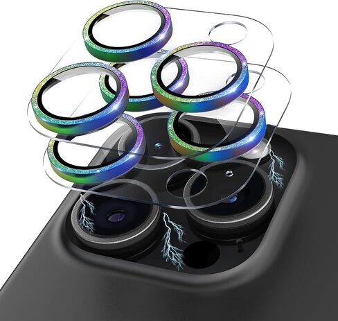 Compatible for iPhone 16 Pro Max/iPhone 16 Pro/iPhone 14 Pro/iPhone 14 Pro Max Camera Lens Protector [Full Coverage Metal] 9H Tempered Glass Camera Cover Titanium Black in Kuwait