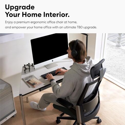 SIDIZ T80 Premium Ergonomic Office Chair : Extreme Comfort Home Office Desk Chair, Adjustable Headrest, Lumbar Support, 3D Armrests, Forward Tilt, Seat Depth, Alternative Gaming Chair (Black) in Saudi Arabia
