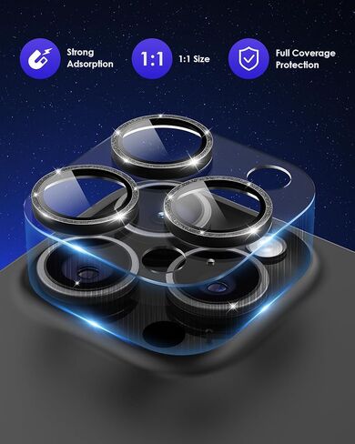 متوافق مع iPhone 15 Pro/iPhone 15 Pro Max Camera Lens Protector [تغطية كاملة معدن] in Kuwait