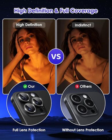 متوافق مع iPhone 15 Pro/iPhone 15 Pro Max Camera Lens Protector [تغطية كاملة معدن] in Kuwait