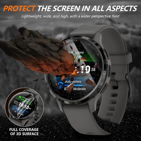 Suoman 6-Pack for Garmin vivoactive 5 Screen Protector, Charger Port + TPU High Definition Clear Protective Film in Kuwait