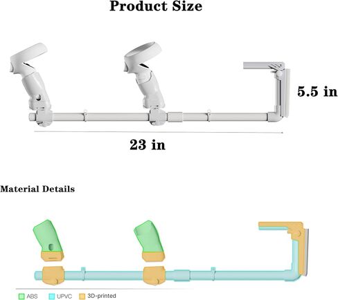 Moginno G3 VR Gun Stock Compatible with Meta/Oculus Quest 3S/Quest 3 Controller Accessories, Magnetic Gunstock Rifle Adapter with Shoulder Strap, Enhance FPS Games Reality Control Feel in Saudi Arabia