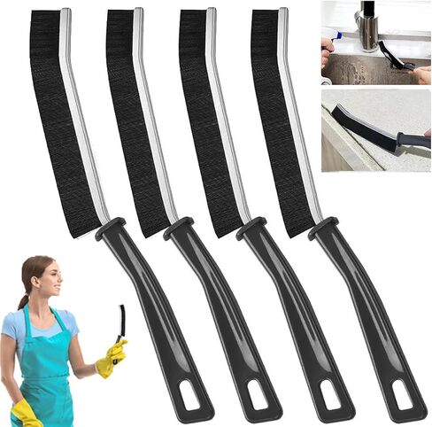 5PCS Hard Bristle Crevice Cleaning Brush, Crevice Cleaning Tool, Multifunctional Gap Cleaning Brush, Grout Lines Cleaning Brush, Thin Cleaning Brush for Tight Narrow Spaces (2), Black in Kuwait