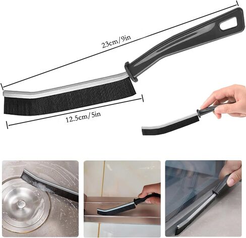 5PCS Hard Bristle Crevice Cleaning Brush, Crevice Cleaning Tool, Multifunctional Gap Cleaning Brush, Grout Lines Cleaning Brush, Thin Cleaning Brush for Tight Narrow Spaces (2), Black in Kuwait