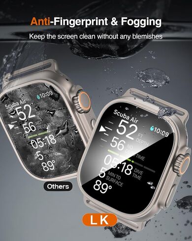 LK 2 Pack Hard PC Case with Tempered Glass Screen Protector Compatible for Apple Watch Series 6 SE 40mm, Ultra-Thin Overall Protective Cover for Apple Watch 6 SE 40mm (Clear) in Saudi Arabia