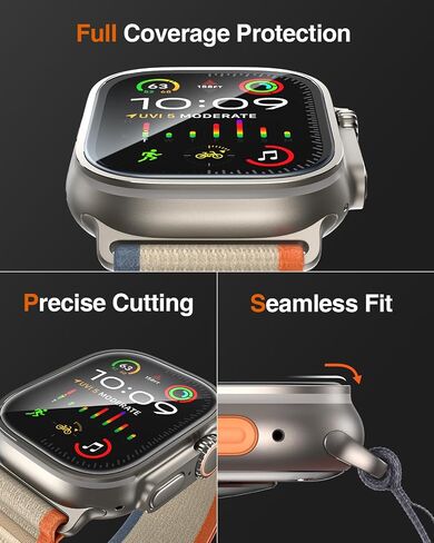 LK 2 Pack Hard PC Case with Tempered Glass Screen Protector Compatible for Apple Watch Series 6 SE 40mm, Ultra-Thin Overall Protective Cover for Apple Watch 6 SE 40mm (Clear) in Saudi Arabia
