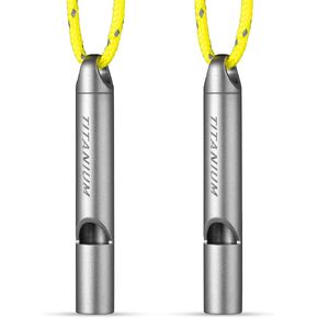 Titanium Emergency Whistle, Survival Safety Whistles for Coaches,Dog Training,Hiking, Life Saving-Loud up to 120db