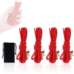 HIKEMAN Ultralight Tent Guy Ropes - 2mm Reflective Guyline,UHMWPE Camping Guide Rope with Luminescent Tensioner for Outdoor Camping Hiking Awning Tents(Orange, 4M) in Saudi Arabia