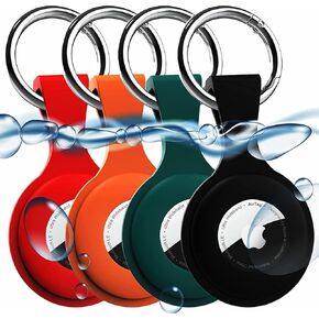 4 Pack AirTag Holder with Keychain AirTag case with Anti-Lost Keychain, Protective Air Tag, Item Finders, for for Dog, Cat, Luggage, Wallet, Backpacks