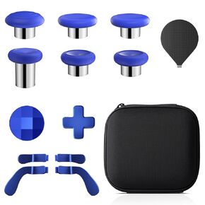 13 in 1 Metal Thumbsticks for Xbox One Elite Series 2, Elite Series 2 Core Controller Parts, TanReginal Gaming Accessory Replacement, Metal Mod 6 Swap Joysticks, 4 Paddles, 2 D-Pads, 1 Tool(Blue)