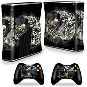 MightySkins Skin Compatible with Microsoft Xbox 360 S Slim + 2 Controller Skins wrap Sticker Skins Yin and Yang