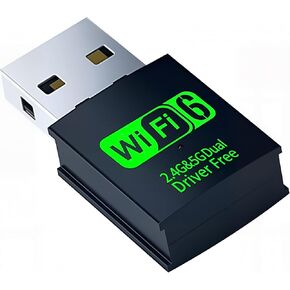USB WiFi 6 Adapter, AX1800 WiFi Adapter with 5GHz/2.4GHz Dual Band, WPA3 Network Security, Mini WiFi AC Wireless Network for Desktop Laptop PC Support Windows 7/8/ 10(Carbon Black)