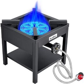Bestfire 260،000 BTU موقد غاز بروبان في الهواء الطلق مع منظم قابل للتعديل من 0 إلى 30 رطل وخرطوم من الصلب للطبخ المنزلي في الهواء الطلق وقلي الديك الرومي