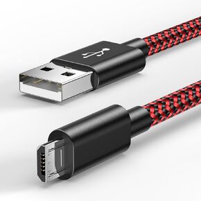 6amLifestyle 16 FT PS4 Controller Charger Charging Cable, Nylon Braided Extra Long Micro USB 2.0 High Speed Data Sync Cord Compatible for Playstaion 4, PS4 Slim/Pro, Xbox One S/X Controller, Black