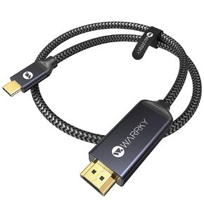 WARRKY USB C to HDMI 2.1 Cable 8K@60Hz, 4K@240Hz/120Hz,[Gold-Plated Plug, Aluminum Case]48Gbps,HDCP2.3,Compatible with Thunderbolt 3/4/5, USB4, iPhone 16/15, MacBook Pro/Air, Galaxy S24, Dell, XPS,6FT
