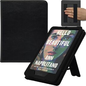 Stand Case for 7"/6.8" Kindle Paperwhite (12th/11th Generation-2024/2021) and Kindle Colorsoft Signature Edition, PU Shell Cover with Auto-Sleep/Wake Double Hand-held (Library)