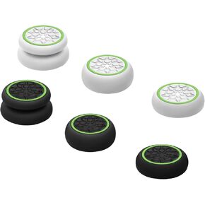 Thumb Grips Caps Joystick Cover Controller Performance for CQC FPS Games, Compatible with PS5, PS4, Xbox Series X/S, Xbox One, Switch Pro, 3 Pairs (6pcs) Silicone Diamond Grain Green