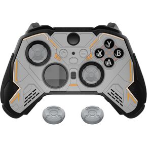 PlayVital Stellar Mecha Silicone Cover Skin for Xbox Elite Series 2 & Elite Series 2 Core, Non-Slip Grip Protector for Xbox Elite 2 with Thumb Grips & Stickers, Army Green & Racing Green