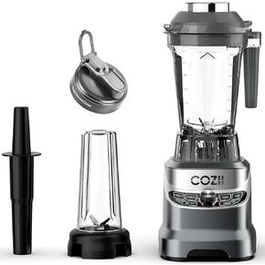 COZII Professional Blender 2000W, Smoothie Countertop Blenders for Kitchen, 64 Oz Pitcher/21-Oz To-go Cup, 7 Preset Programs for Ice Crush/Frozen Drinks/Dips/Nut Butter, High Speed, Dishwasher Safe