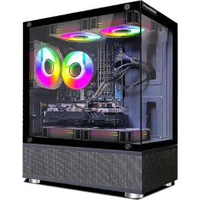 STGAubron Gaming PC Computer Desktop, Radeon RX 470 8G, Intel Core i7 up to 3.9GHz, 16G RAM, 512G SSD, 600M WiFi, BT 5.0, RGB Fan x 3, Windows 10 Home