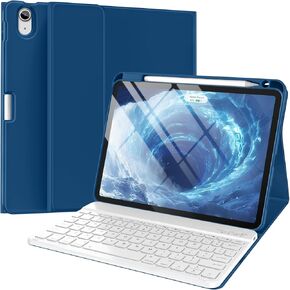 Wenlaty Keyboard Case, for iPad Air 11-inch & Air 5th/ 4th Generation Case with Keyboard, Folio Cover with Pencil Holder - Detachable Bluetooth Keyboard for iPad Air 11/ Air 10.9 Inch (Blue)