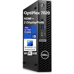 Dell OptiPlex 7020 MFF Business Desktop Computer, 7000 Micro Form Factor Mini, Intel Hexa-Core i5-12500T (Beat i7-11700T), 16GB DDR5 RAM, 512GB PCIe SSD, WiFi 6E, HDMI + 2 DisplayPorts, Windows 11 Pro