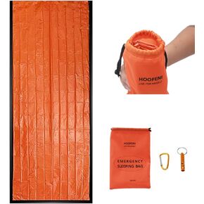 Emergency Sleeping Bag for Survival with Whistles, Waterproof Lightweight Emergency Bivvy Sack, Portable Thermal Emergency Blanket Gear for Camping, Hiking, Outdoor, Adventure Activities(1PC)