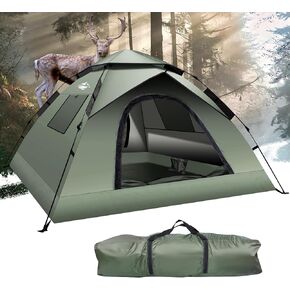 Instant Pop-Up Tents for Camping, 2-3 Person Camping Tent 60s Automatic Easy Setup Tent, Double-Thick Waterproof Tent Family Tent for Hiking Backpacking