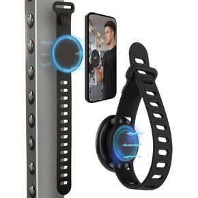 Magnetic Phone Holder for Gym & Stroller, Dual-Sided for MagSafe Mount with N52 Strong Magnets, Adjustable Strap for Strollers, Carts, Water Bottles, Secure Fitness Phone Mount for Workout