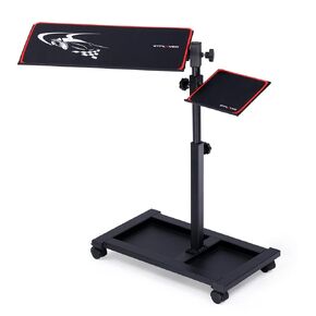 GTPLAYER Adjustable Racing Simulator Cockpit Standing Keyboard and Mouse Tray Rolling with Wheels for Gaming Wheel Stand Racing Simulator Cockpit (Black)