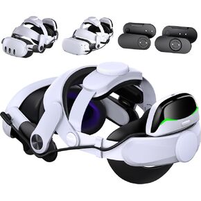 NinxGloy Battery Head Strap for Quest 2/Quest 3/3S, 6700mAh Battery Pack, Extra 2-3H Playtime, Magnetic Battery Pack, LED Digital Display