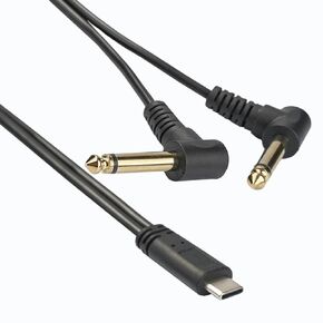 USB C إلى Bends Dual 6.35mm 1/4 بوصة TRS الصوت الاستريو كابل الصوتية للهاتف الذكي ، الكمبيوتر اللوحي ، مضخم صوت الكمبيوتر المحمول ، خلط خلاط وحدة التحكم ، مكبر صوت ،
