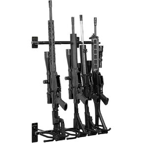 Metal Gun Rack Wall Mount Rifle Shotgun Hooks and Bow Mount Hangers with Soft Padding Heavy Duty Wall Gun Rack Display Stand