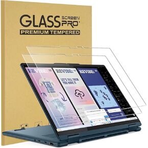 2 Pack Tempered Glass Screen Protector for New 2024-2023 Lenovo Yoga 7 / 7i 16" 2-in-1 Touchscreen Laptop (Model: 16ARP8 16IRL8 16AHP9 16IML9), 9H Hardness, Scratch Resistant, Lenovo Pen Compatible