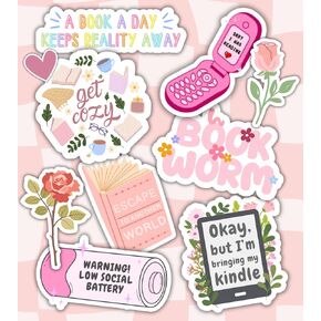 Pink Bookish Kindle Insert for 11th Gen Kindle - Booktok Merch - Aesthetic Book Lover Design for Readers Bookish Card Insert for E Reader, Kindle Decor, Booktok Sticker Case Insert