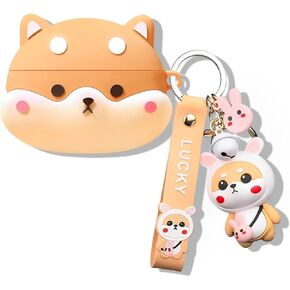 SKPY 3D Cute Cartoon Design Rugged Shockproof Case Compatible with JBL Vibe Beam/Vibe 200TWS Soft Silicone with Kawaii Keychain for Boys Girls Womens Mens