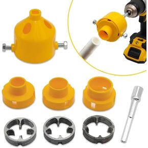 6 Pcs PVC Thread Maker Tool, Pipe Threader Plumbing Tool Kit Plastic Pipe Round Die with 3 Dies 1/2", 3/4" and 1" NPT Die Manual Hand Tool for PVC Threading in Kuwait