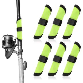 6pcs Lure Wrap, 5.9 Inch Fishing Lure Covers Bait Gloves Rod Armour Fish Hook Storage Protectors Pole Sleeve Lure Shield Guard to Keep Fishermen Fishing Safe for Fishing Rod (Green)