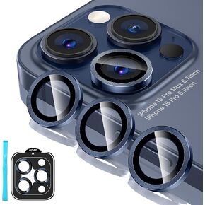 Tensea Camera Lens Protector Compatible for iPhone 15 Pro Max/15 Pro/16 Pro Max/16 Pro, Metal Aluminum Alloy Tempered Glass Cover Camera Screen Protector Accessories, Case Friendly