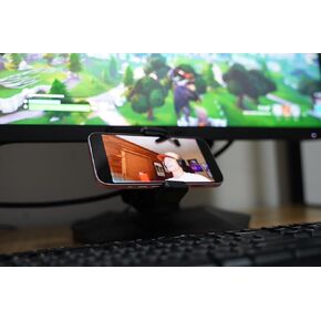 Universal Phone Mount for Monitor Bezel - Use Your iPhone as a Webcam for Live Broadcast with EpocCam - Includes 2 Size Phone Holder Compatible with Various Phone Sizes (SJZJ-RC01)