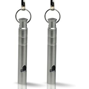 Titanium Whistle with Lanyard Emergency Safety, Titanium Gray, Set of 2, Weather Resistant, 125db Your Lifesaving Outdoor Essential, Perfect for Hiking, Pets, Sports, and Emergencies for Keychain