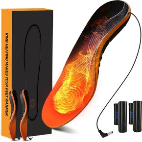Electric Heated Plantar Insoles, Foot Warmers with Rechargeable Li-Ion Battery, Heavy Duty High Arch Inserts Outdoor Sports, Fatigue Reduce