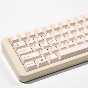mintcaps Keycaps - 144Keys Dye-Sublimation PBT Keycaps Beige Korean Cherry Profile Keycap for 65% 70% 75% 100% Gateron Cherry Mx Switches Mechanical Keyboard