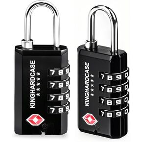 2 Pack TSA Approved Gun Locks, 4 Digit Combination Locks for Gun Case, Ammo Box, Rifle Bag, Luggage, Durable Resettable Locks with Locking Hook, Zinc Alloy, Travel Security